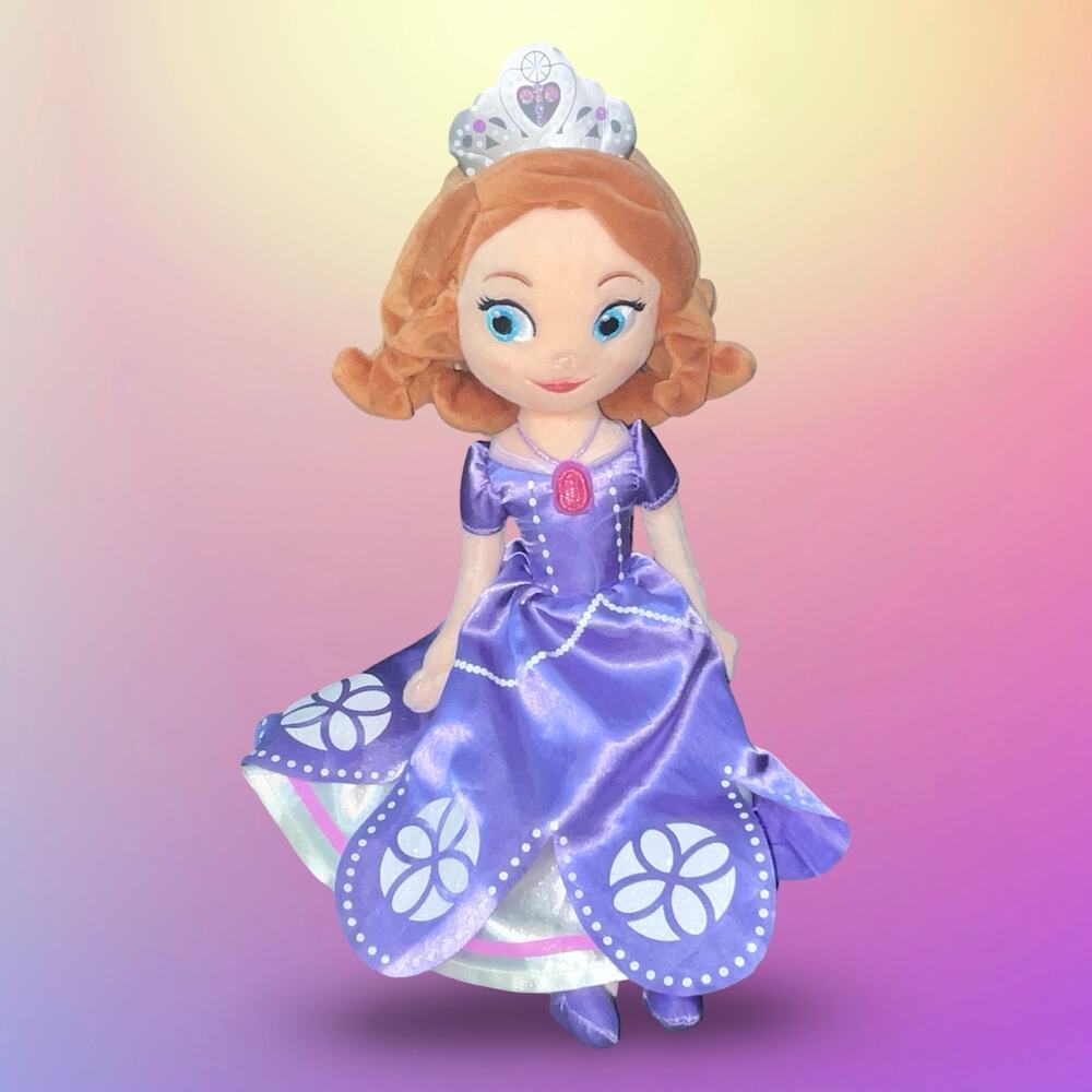 Disney Store Sofia the First Plush Doll 15" Princess Soft Stuffed Toy Purple